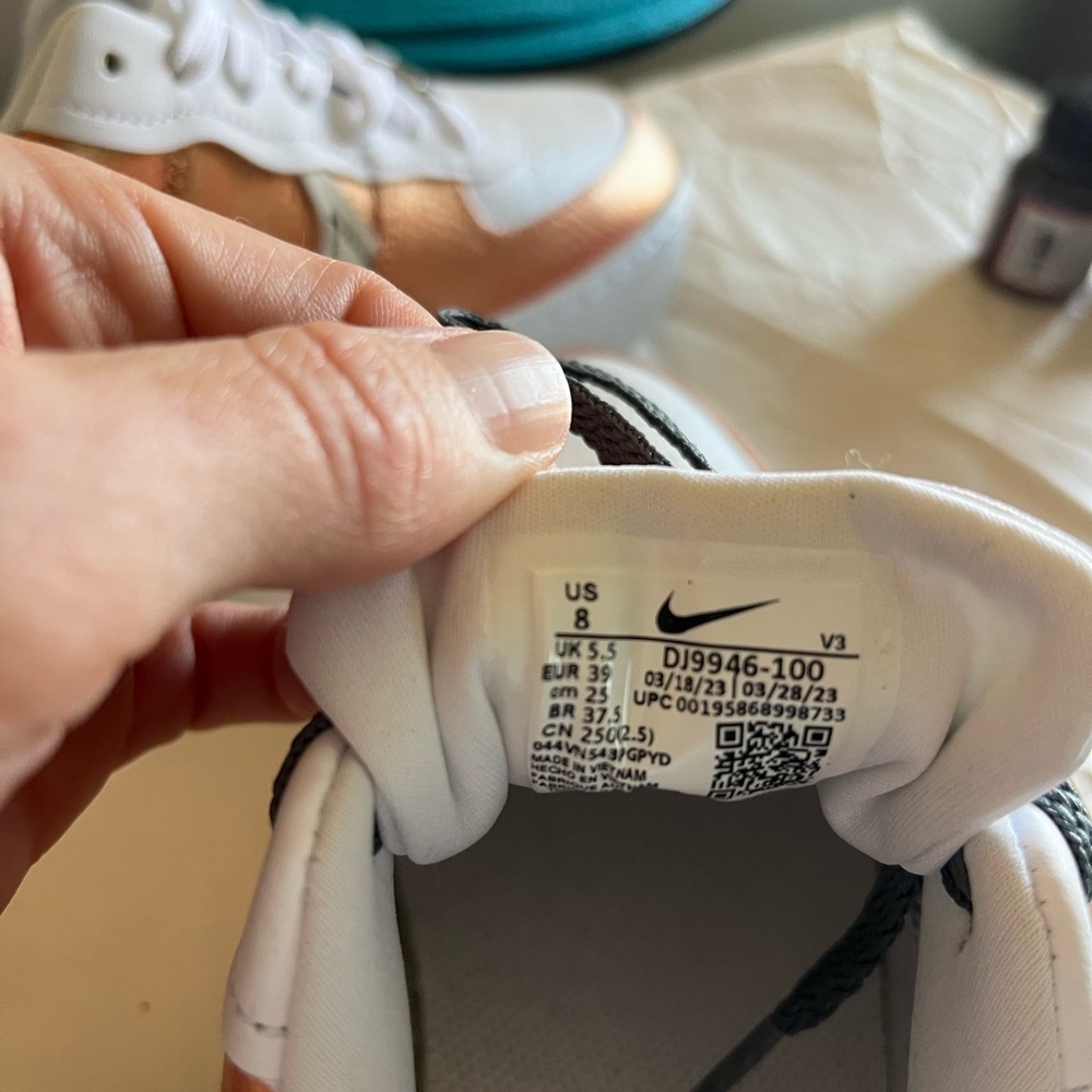 Custom, Hand Painted Nike AF1 Platforms in rose gold and charcoal gray - Picture 9 of 9